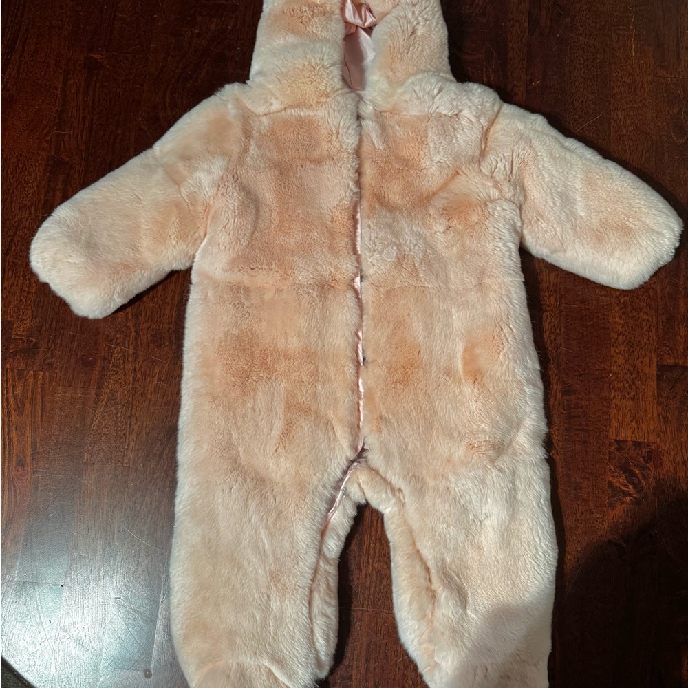 Adrienne Landau Soft Pink Real Fur Footie